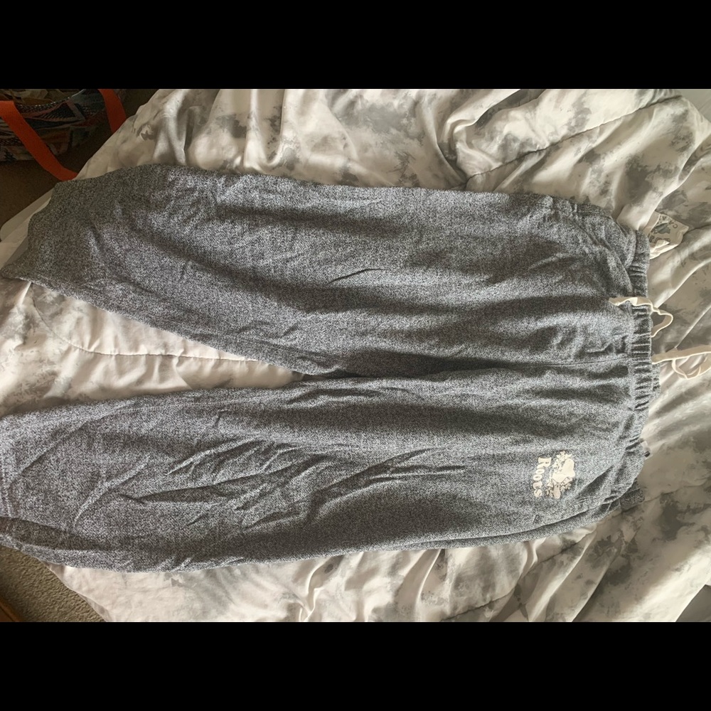 roots salt and pepper cuffless roll up straight fit joggers